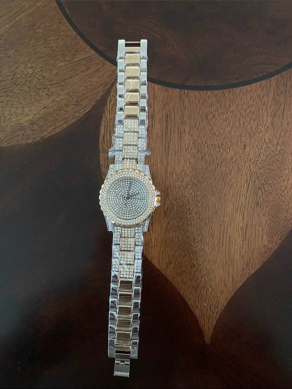 Silver and Gold Crystal Bracelet Watch - Women's Fashion Accessory